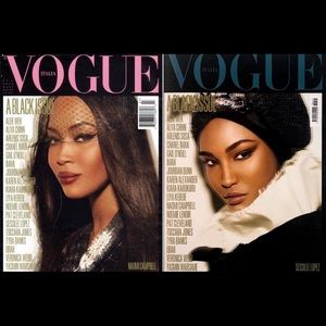 RARE: Black Super Model Edition of Vogue Italia - Vintage July 2008: Two Covers